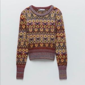 Zara Knit Jacquard Sweater